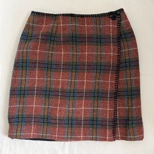The Limited Wool Blend Mini Wrap Skirt Made In Italy